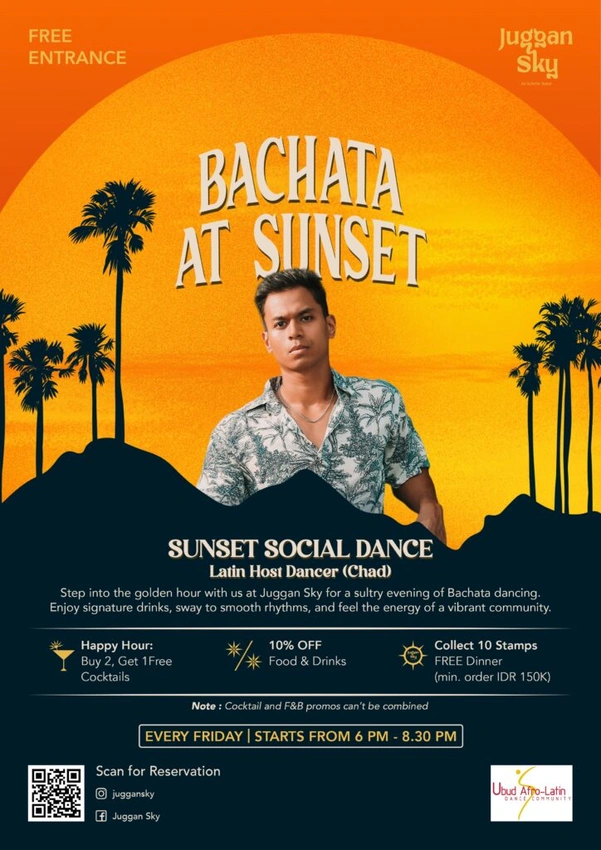 illustration for event: Bachata at Sunset: Social Dance w/ Chad