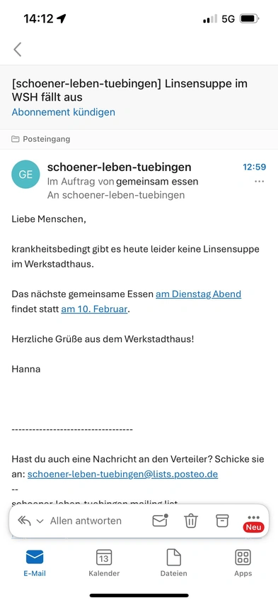 illustration for event: gemeinsame Essen